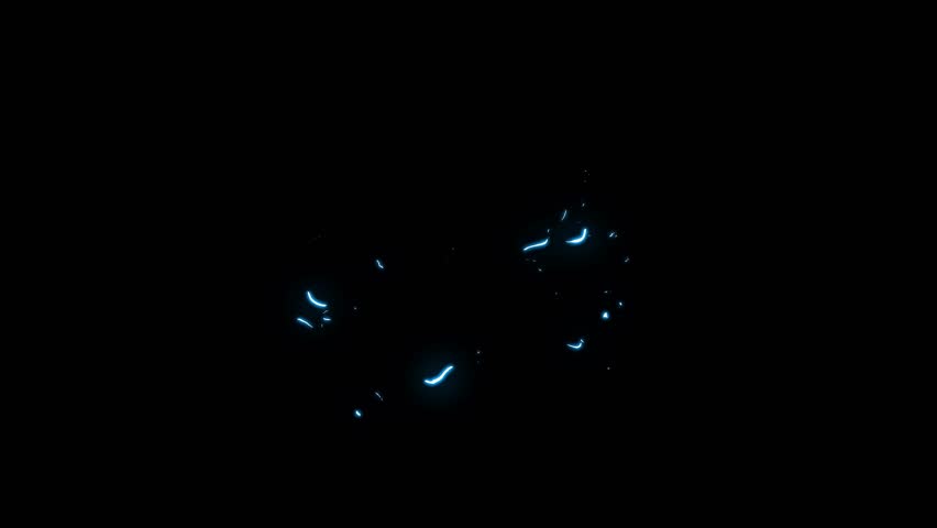 Lightning thunder boom FX electrical cartoon animation comic doodle style hand drawn sparks glowing energy particles smoke flash explosion motion graphics fantasy effect overlay pack black screen 4K