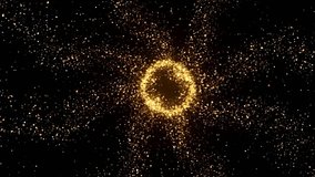 Cinematic 4K animation of golden particles gathering into a glowing orb, pulsing with magical energy, bursting into radiant white light for elegant transition. - Powered by Shutterstock - Get 15% off with code: PIKWIZARD15