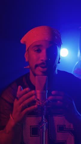 Singer performing live in slow motion