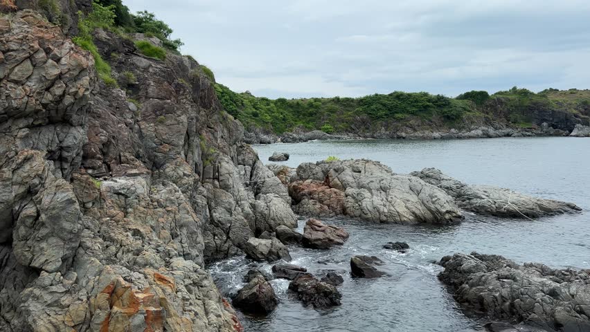 Beautiful mountains, rocks and sea. Small picturesque bay