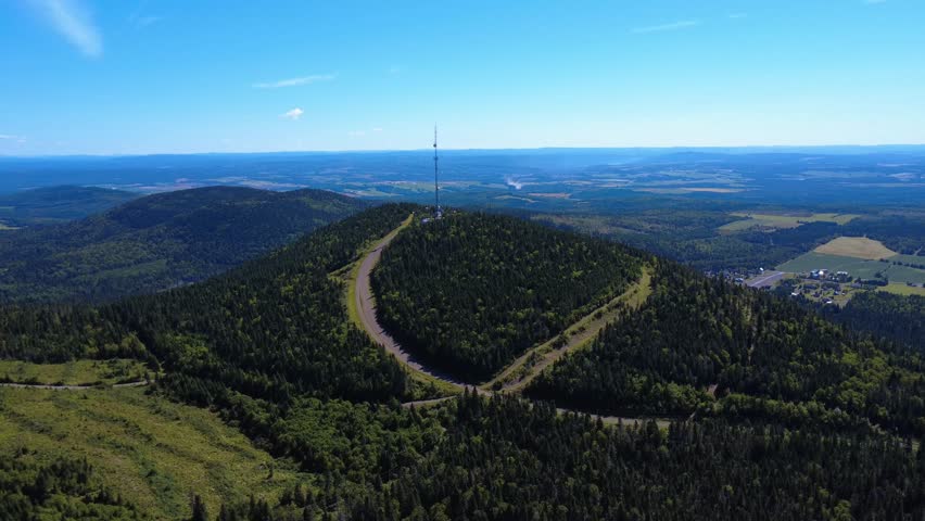Panoramic aerial view of the summit of Mont Val-D