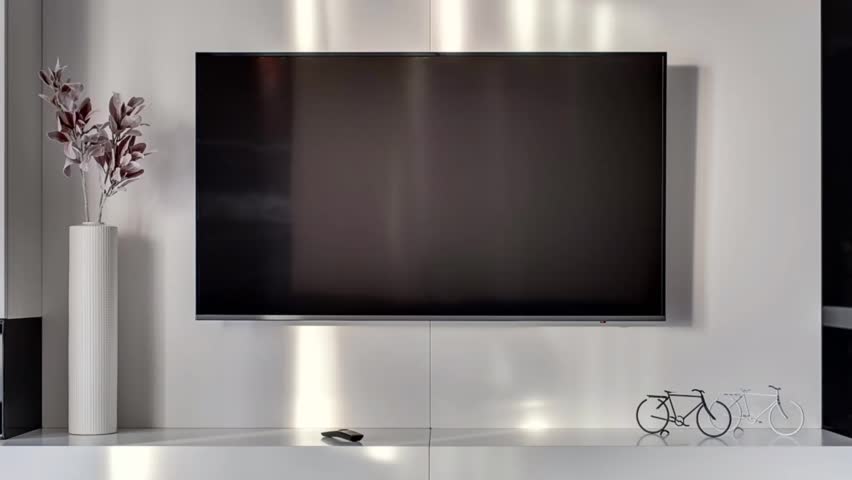 modern living room with a big television