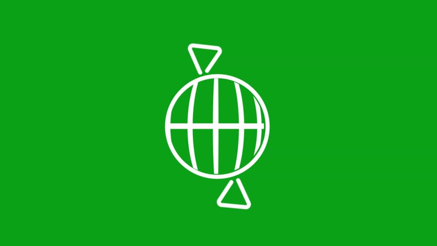 White Line Worldwide Icon Isolated on Black Background. Animated Business SEO Icon to Improve Project and Explainer Video. 4K Video Motion Graphic Animation.