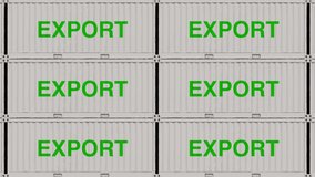 Modern export containers symbolizing global logistics and international trade. Perfect for business, transport, and supply chain concepts with a clean, versatile design. - Powered by Shutterstock - Get 15% off with code: PIKWIZARD15