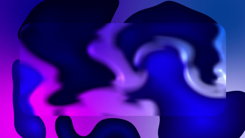 Glassmorphism Animation with a Frosted Glass Rectangle Placeholder over Moving Liquid Shapes, Abstract Tech Background