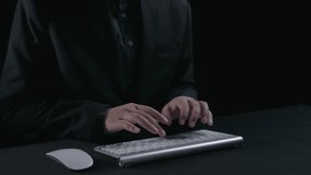 A professional captures the essence of cloud computing with hands typing on a backlit keyboard. Digital icons and cloud symbols illustrate modern data transfer and storage. Qubit - Powered by Shutterstock - Get 15% off with code: PIKWIZARD15