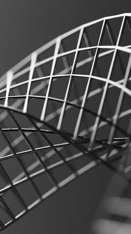 Futuristic 3D loop of a spinning Mobius form built from reflective chrome mesh. A perfect fit for abstract, scientific, or high-tech visual projects.