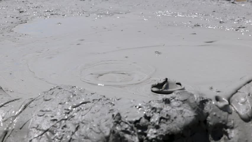 Mud volcanoes near the Gobustan National Park, Azerbaijan 