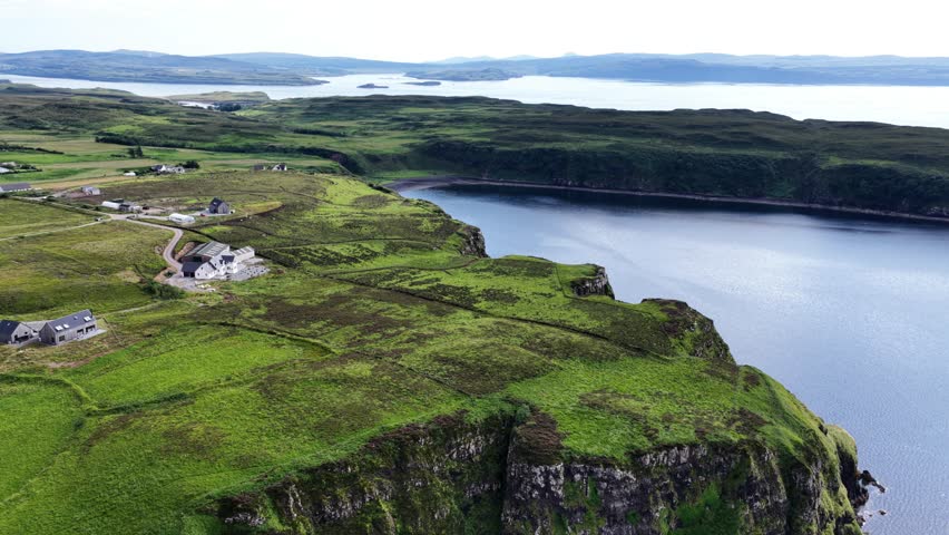 Explore breathtaking aerial views of Ilse of Skye in Scotland and its stunning cliffs and coastline