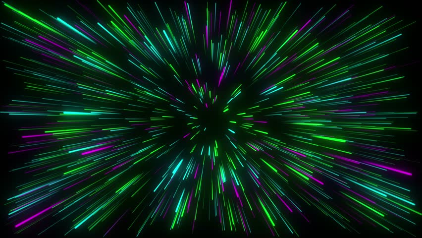 Abstract neon lines zoom background particle lighting neon lines zoom looping background animation. Infinite futuristic background with vibrant and wonder lights