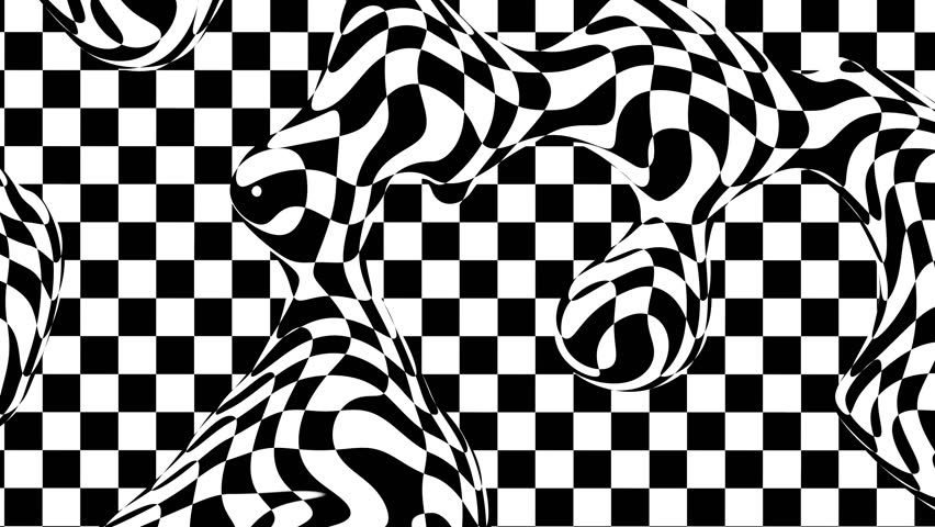Abstract Waving black lines on white Background. Looping 4k animation of an abstract fractal digital lines background