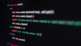 Close-up view of programming code displayed on a black screen in a code editor interface. - Powered by Shutterstock - Get 15% off with code: PIKWIZARD15
