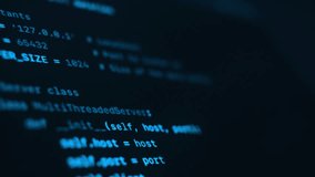 Close up of blue programming code running on dark computer screen. Programming and coding concept. - Powered by Shutterstock - Get 15% off with code: PIKWIZARD15