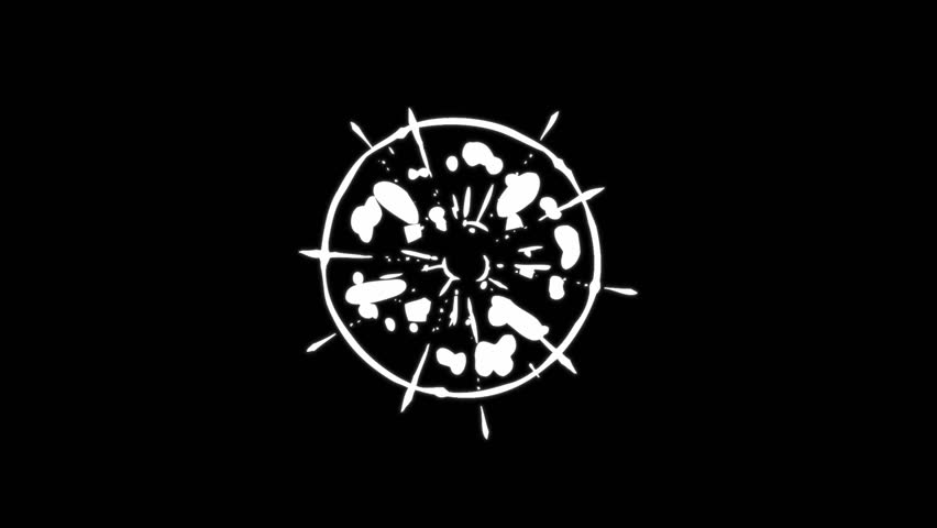 Looped Flash Animation with Cartoon Smoke blast. White Cloud Puff and Fog Trail on black Screen. 2D Flash Style for Seamless Video Transitions, Flash FX Explosions, Flash FX with sparks. 4K