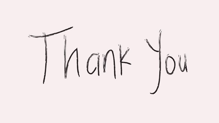 Thankyou word hand drawn looping animation