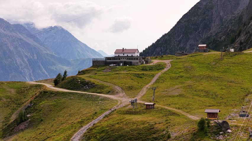 Aerial view of Chamonix in the Alps with the Mont Blanc mountain 4K drone footage