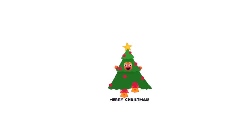 Merry Chrismas tree icon vector ilustration set on green screen background vector illustration flat desing, Chrismas tree with lights and gifts, cartoon.