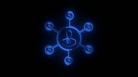Global Networking People sign Colorful neon profile Isolated on black background.Data Processing Outline Icon in HD Video Neon Animation – Technology and Information Symbol. - Powered by Shutterstock - Get 15% off with code: PIKWIZARD15