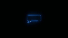 Neon chat message icon chat speech bubble, social media message. Blue Wave of particles. Neon glowing Comment icon speech bubble symbol chat message icon- neon chat icon and message box - Powered by Shutterstock - Get 15% off with code: PIKWIZARD15