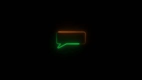 Neon chat message icon chat speech bubble, social media message. Blue Wave of particles. Neon glowing Comment icon speech bubble symbol chat message icon- neon chat icon and message box - Powered by Shutterstock - Get 15% off with code: PIKWIZARD15