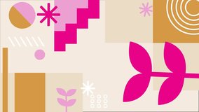 Abstract modern geometric shapes with nature elements seamless 4k video background motion pop art design - Powered by Shutterstock - Get 15% off with code: PIKWIZARD15