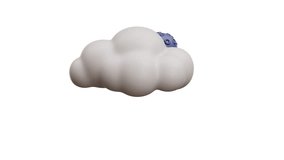 3D Animation of a full moon with a fluffy storm cloud and lightning bolts, symbolizing a nighttime thunderstorm without rain, ideal for motion graphics, stock animation, and digital design projects - Powered by Shutterstock - Get 15% off with code: PIKWIZARD15