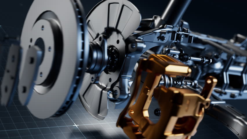 Precision Car Brake System Components Displayed