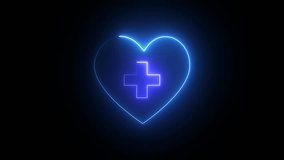 Neon Heart with Medical Cross, Glowing Medical Symbol with Heart Shape - Powered by Shutterstock - Get 15% off with code: PIKWIZARD15