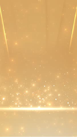 Golden sparkle particles float luminous field glowing beams. for awards videos, celebration intros, luxury promos, festival greetings wedding trailers, motivational reels, event openings, New Year