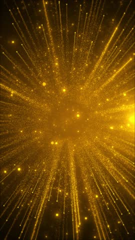 Golden rays burst Golden Particle Burst Radiating from Center in Firework forming vibrant explosion effect. Perfect visual for data energy pulse, cosmic motion, spiritual awakening, science theme,