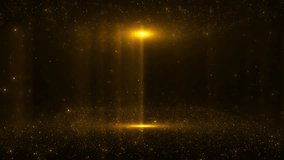 Golden particles dark space, radiant glowing dust clouds, shimmering light beams. glittering effects magic, mystery, cosmic luxurious for luxury, fantasy, celebration, sci-fi, abstract video scenes. - Powered by Shutterstock - Get 15% off with code: PIKWIZARD15
