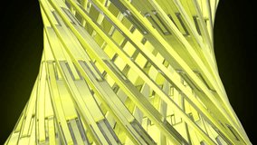 Golden Spiral Abstract 3D Animation with Twisted Stripes. Futuristic Yellow Ribbon Structure – Motion Background. Luxury Abstract 3D Flow with Golden Lines - Powered by Shutterstock - Get 15% off with code: PIKWIZARD15