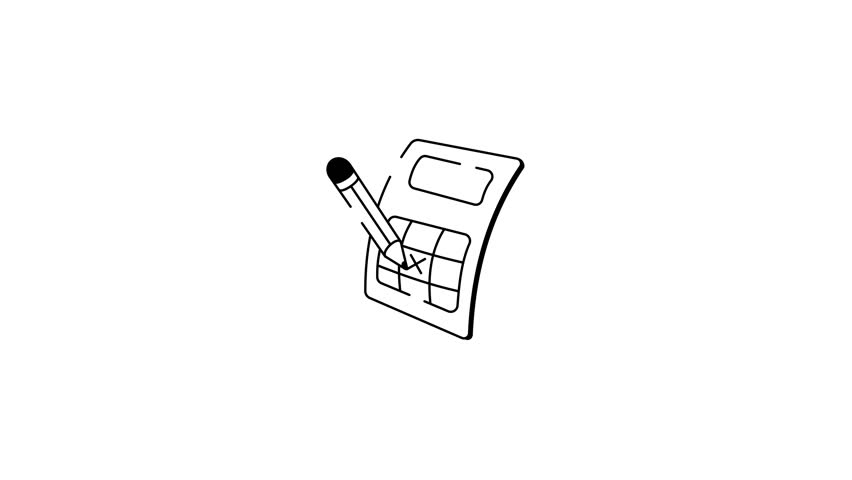 A sketchy style animated icon showing a winning number screen
