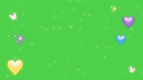 Soft Heart and butterfly frame Chroma Key (Loopable).green screen background video - Powered by Shutterstock - Get 15% off with code: PIKWIZARD15