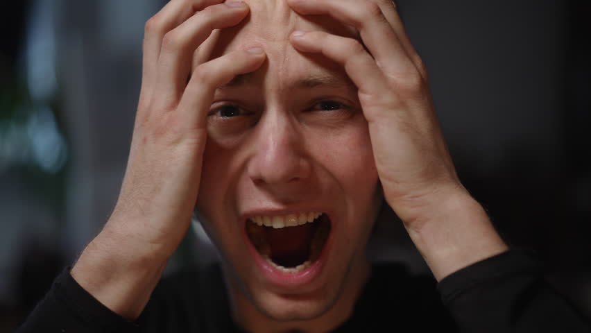 A compelling series of expressions that vividly depict the intense emotions of frustration, anxiety, and despair