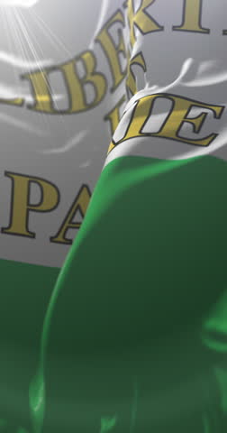 Canton of Vaud Flag, Switzerland. Loop. 4K Vertical