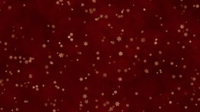 Golden snowflakes fall gently against warm red textured Christmas background with festive sparkle - Powered by Shutterstock - Get 15% off with code: PIKWIZARD15
