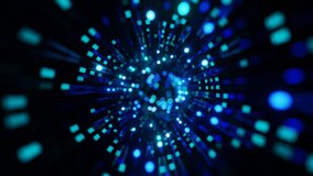 An AI-generated burst of glowing blue particles creating a tunnel-like cosmic effect - Powered by Shutterstock - Get 15% off with code: PIKWIZARD15