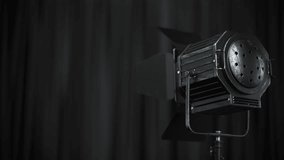 Turn on stage spotlight, Vintage professional lighting equipment. 3d video animation - Powered by Shutterstock - Get 15% off with code: PIKWIZARD15