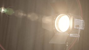 Turn on stage spotlight, Vintage professional lighting equipment. 3d video animation - Powered by Shutterstock - Get 15% off with code: PIKWIZARD15