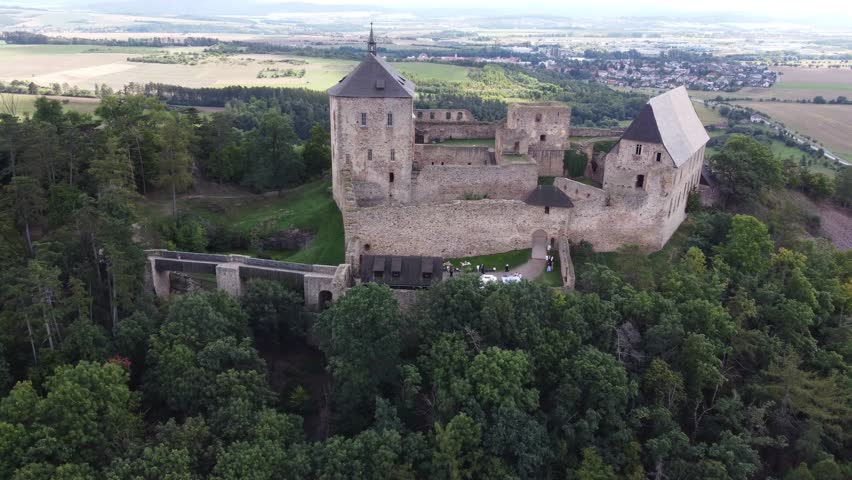 Castle in czech republic dron shot history