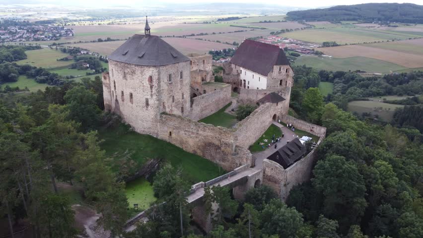 Castle in czech republic dron shot