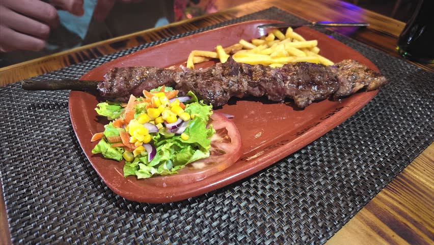 Simple Espetada Madeirense, dish from Madeira island, Portugal