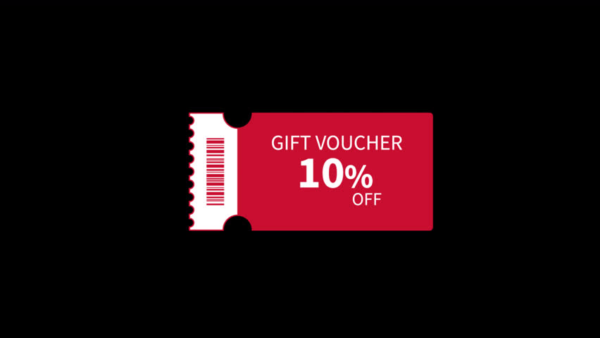 10% Off Discount Gift Voucher Animation Video - Transparent