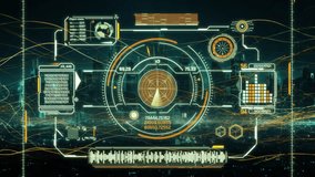 Futuristic HUD displaying radar, data analysis, and binary code over cityscape - Powered by Shutterstock - Get 15% off with code: PIKWIZARD15