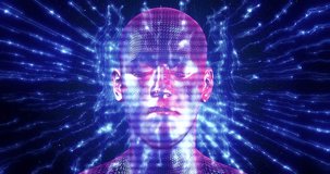 Abstract 3D digital human face symbolizing artificial intelligence. Technology Related Abstract Background. - Powered by Shutterstock - Get 15% off with code: PIKWIZARD15