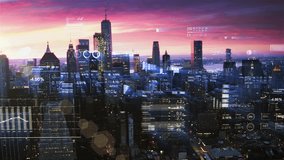 Aerial City Skyline With Digital Overlay Of Stock Market Charts, Graphs, And Cryptocurrency Data Representing Global Finance, Trading, And Economic Technology. New York City. US. - Powered by Shutterstock - Get 15% off with code: PIKWIZARD15