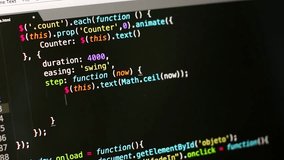 Close-up of computer screen showing programming code, representing IT, development, and cyber technology. - Powered by Shutterstock - Get 15% off with code: PIKWIZARD15
