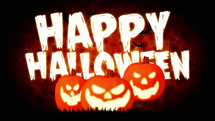 Halloween greeting card featuring festive pumpkins, spooky elements, and seasonal decorations. Perfect for holiday wishes, party invites, and celebration designs.