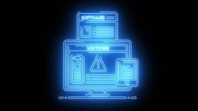 Neon glowing data server stacks symbolizing digital storage, cloud hosting, and information management - Powered by Shutterstock - Get 15% off with code: PIKWIZARD15